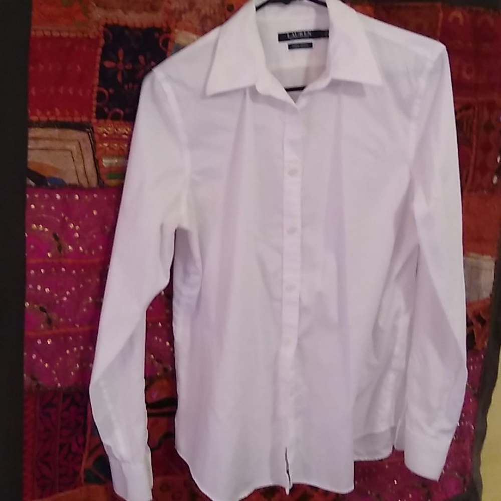 White Ralph Lauren buttoned down shirt